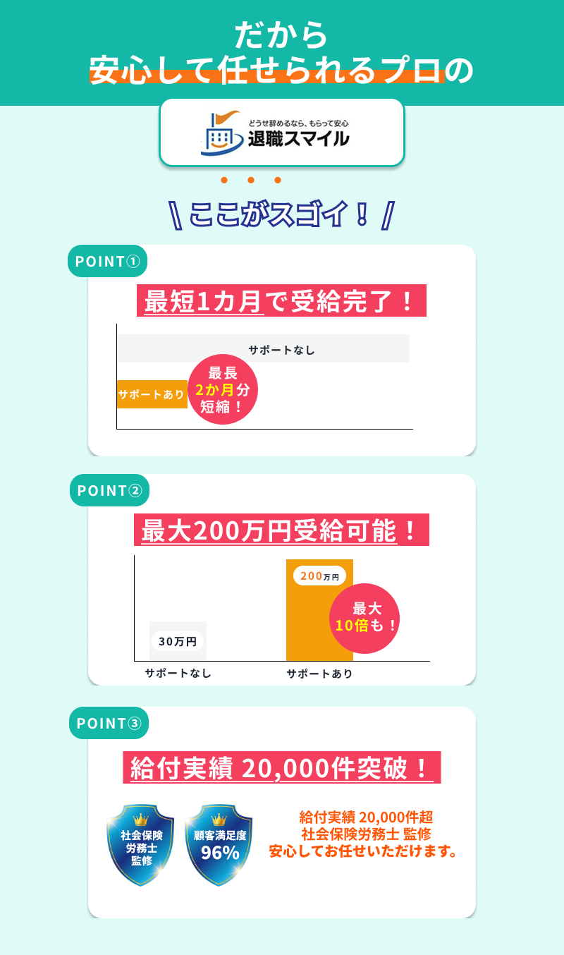 だから安心して任せられるプロの退職スマイル ここがスゴイ！
